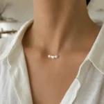 گردنبند نامرئی مروارید پرورشی مدل لونا برند Daa Design